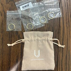 Uncommon James Textured Gold Stacked Rings - 4 rings - size 5 - Brand new